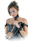 Leather Collar And Cuffs - Fetish Fantasy